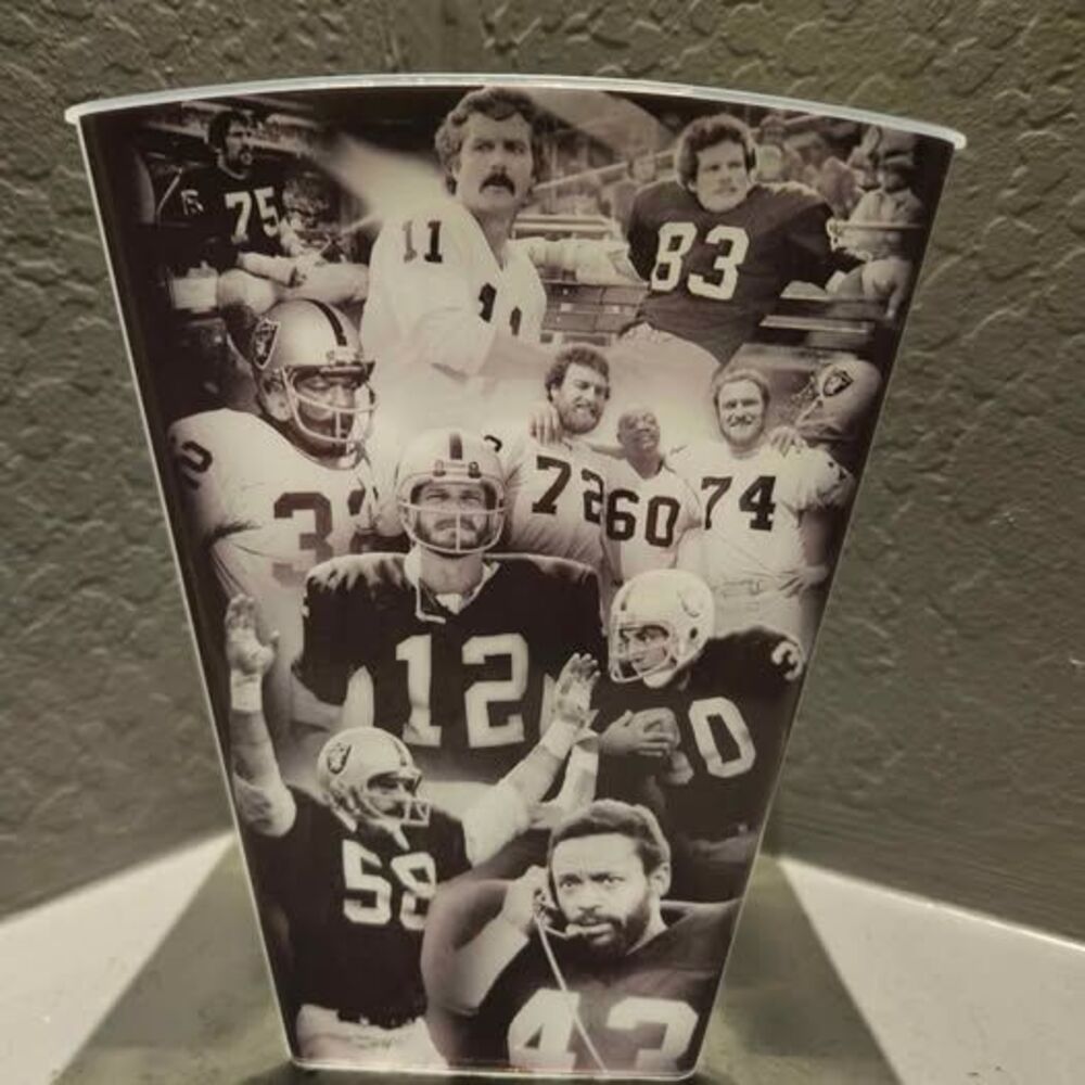 Oakland Raiders 1976 World Champions Allegiant Stadium Souvenir Popcorn Bucket